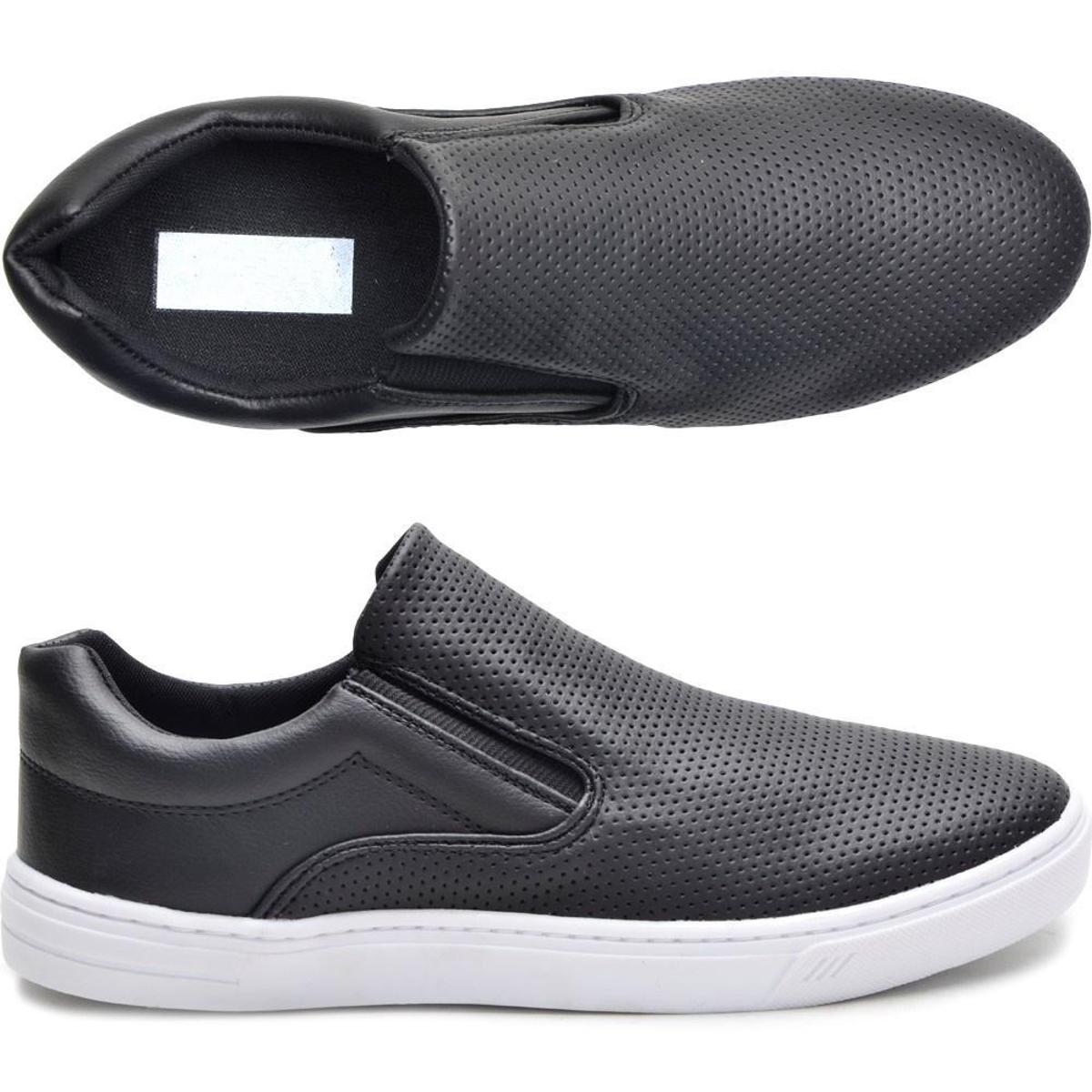 Look Tênis Slip On Masculino Tênis Slip On Casual Leve e Macio Masculino - Preto | Netshoes