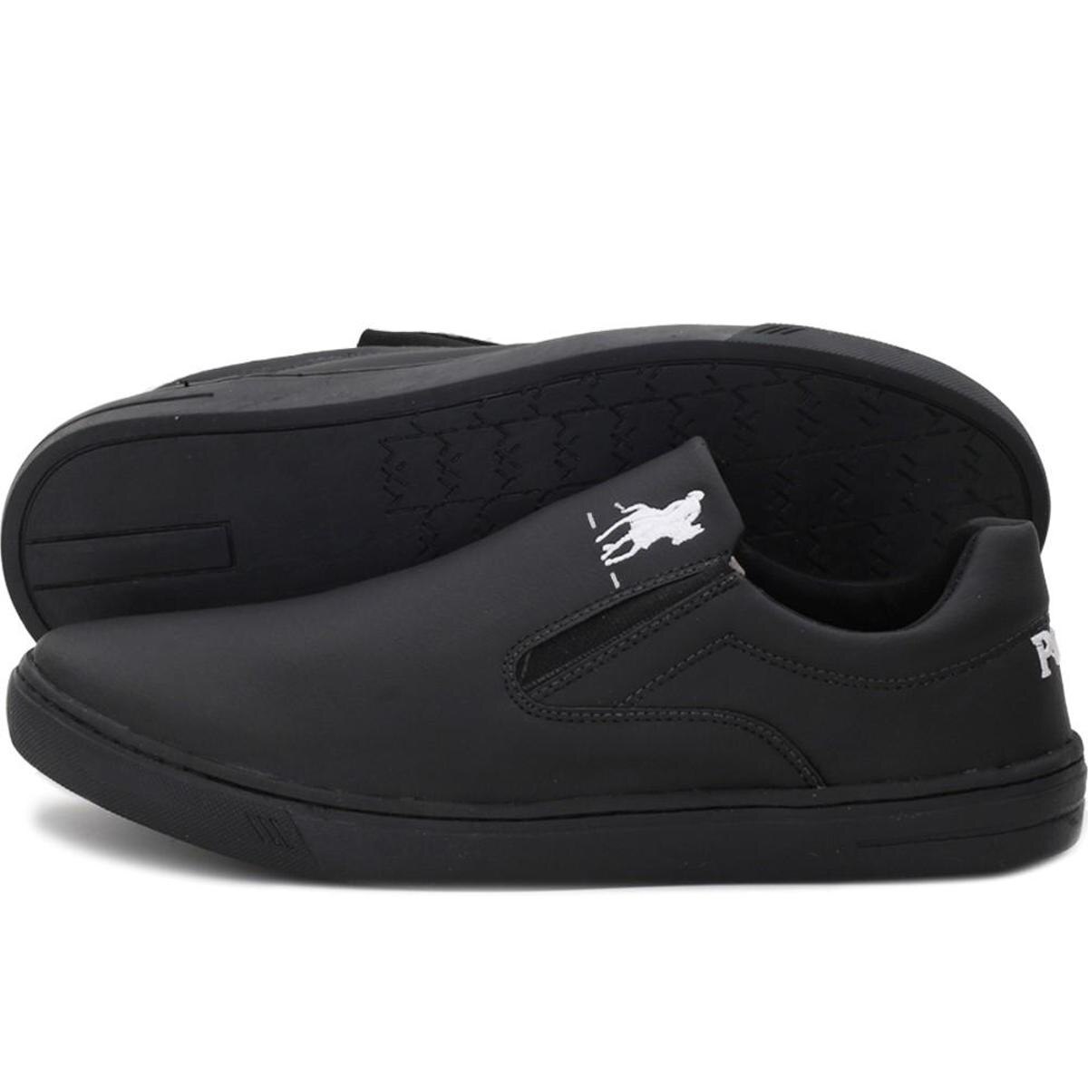 Tênis Slip On Casual Masculino Polo Plus - Preto | Netshoes