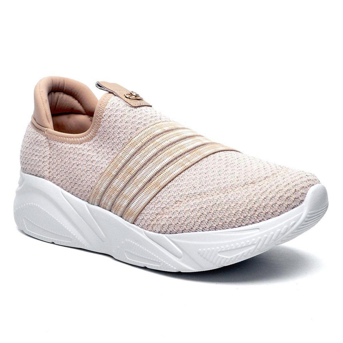 Tênis Slip On Comfortflex Plataforma Feminino 21-62402 - Nude | Netshoes