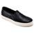 Tênis Slip On em Couro Legítimo Pelo Q&A Feminino - Preto