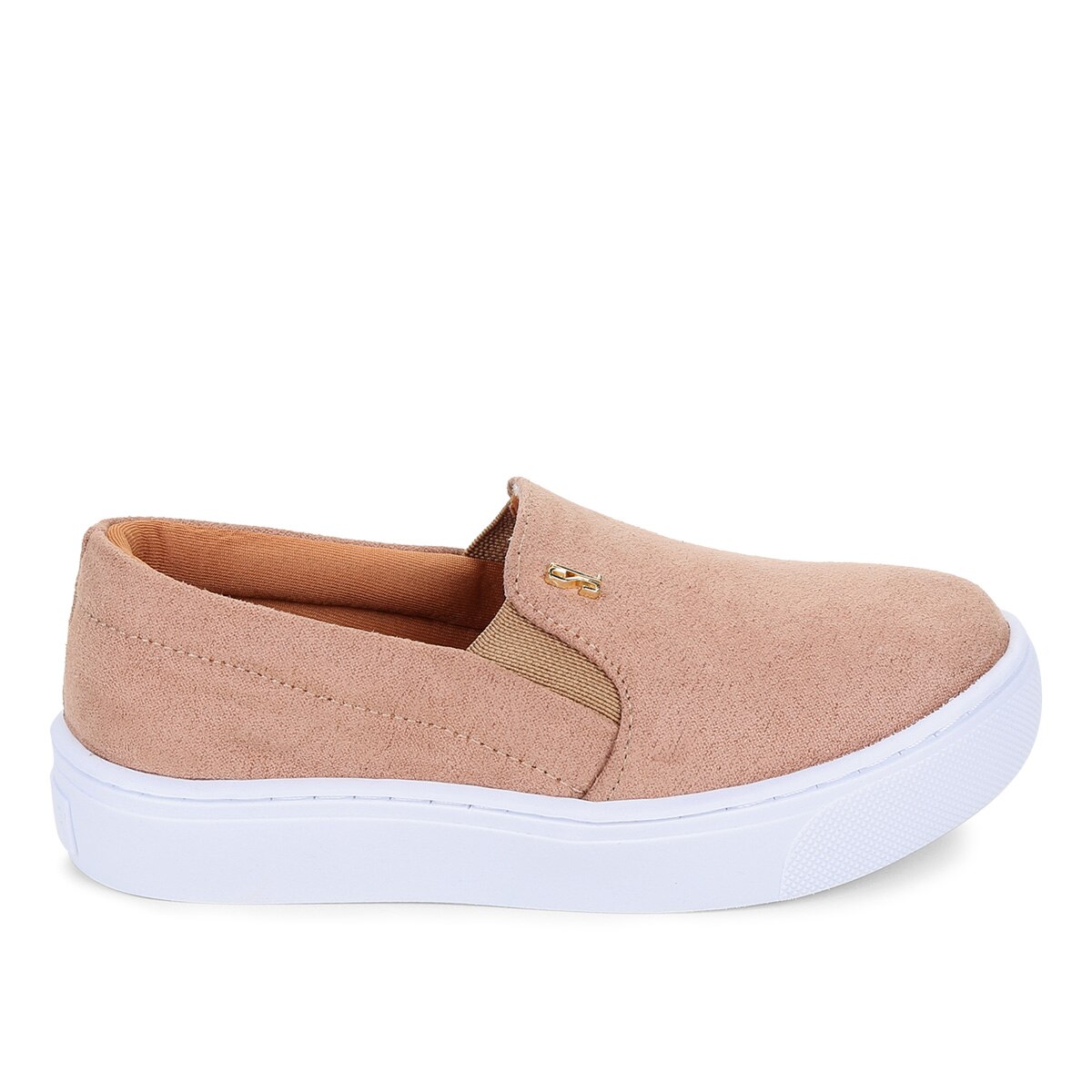 Tênis Slip On em Suede Infantil Santa Lolla Feminino - Nude | Netshoes