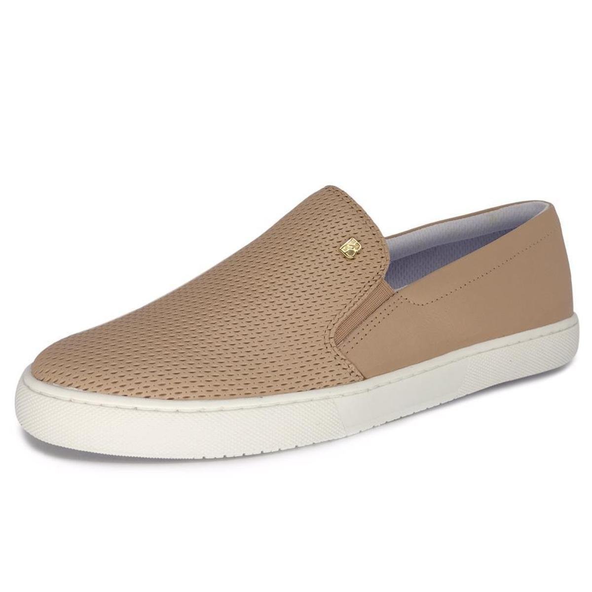 Tênis Slip On Feminino Bottero Couro Casual 355001 Nude Netshoes