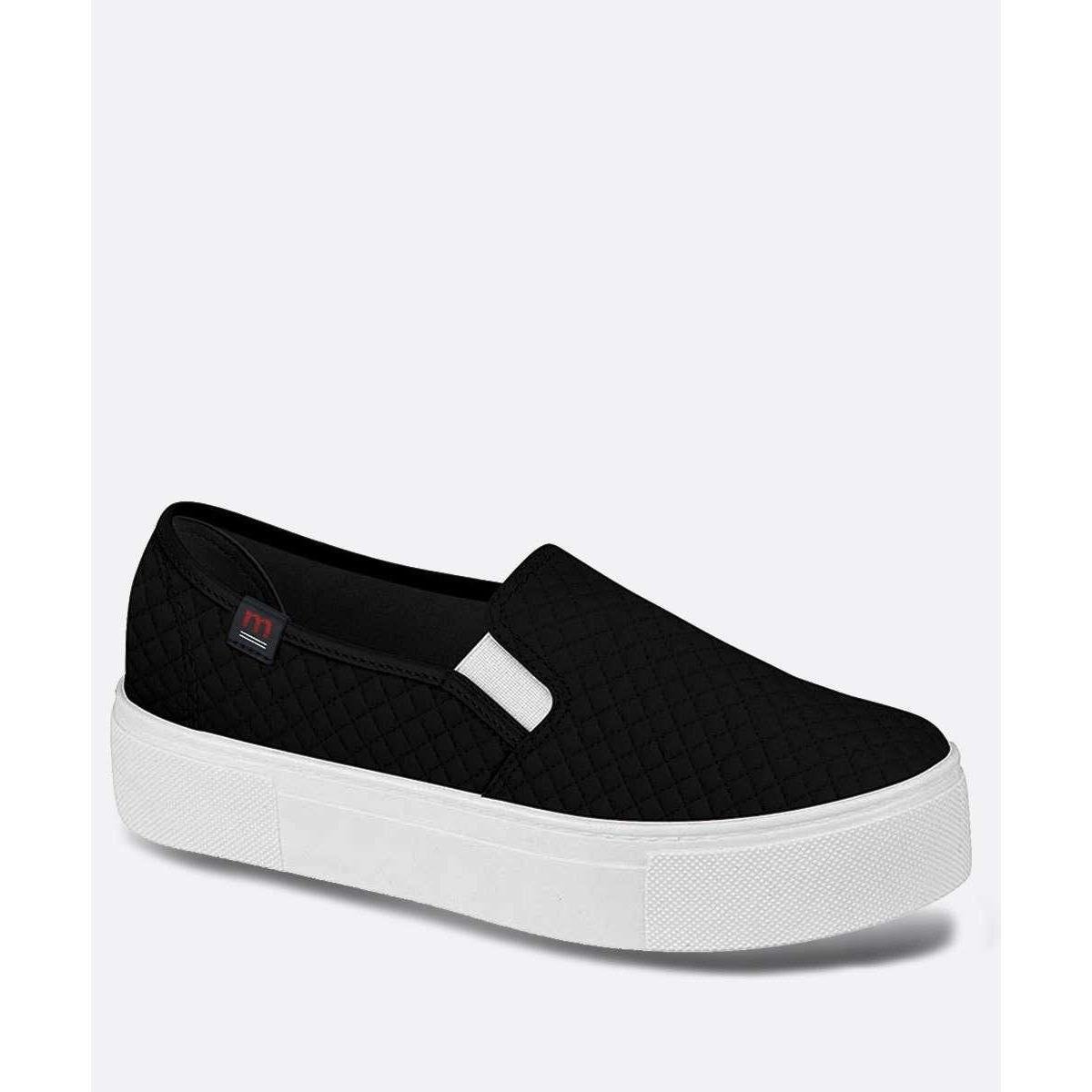 Tênis Slip On Feminino Flatform Matelassê Moleca - 10048839808 - Preto |  Netshoes