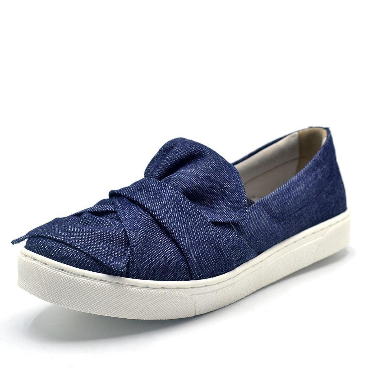 Tenis Slip On Feminino Jeans Com Laço | Netshoes