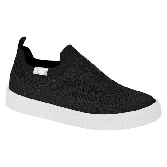 Tenis Slip On Feminino Knit Beira Rio Conforto - Preto Menor preço em Tenis Slip On Feminino Knit Beira Rio Conforto - Preto