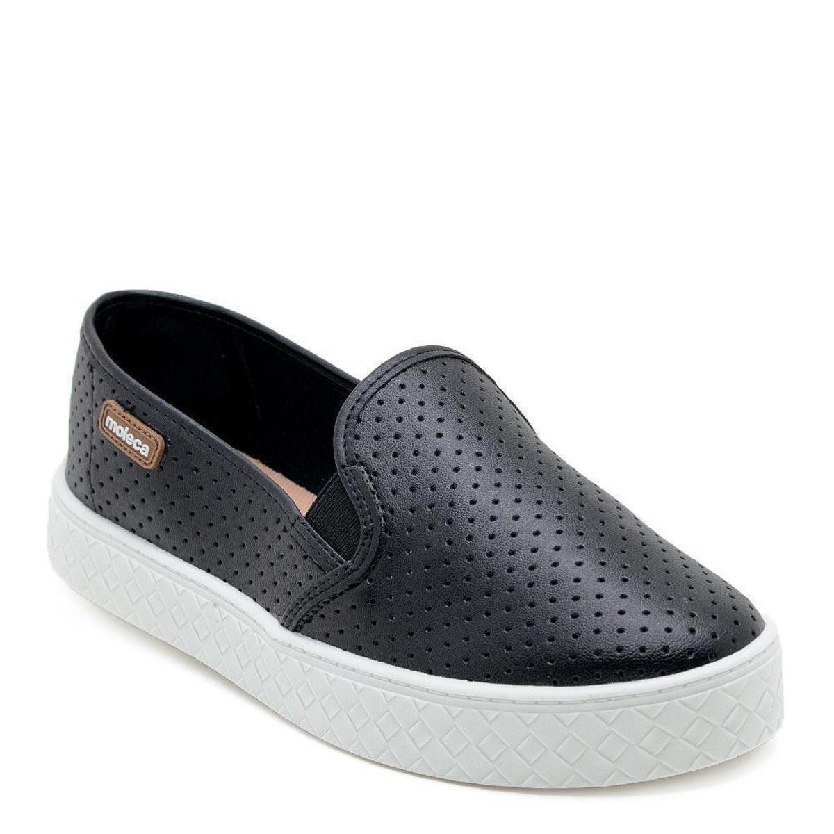 Tênis Slip On Feminino Moleca Feminino 5712.304 Preto Menor preço em Tênis Slip On Feminino Moleca Feminino 5712.304 Preto