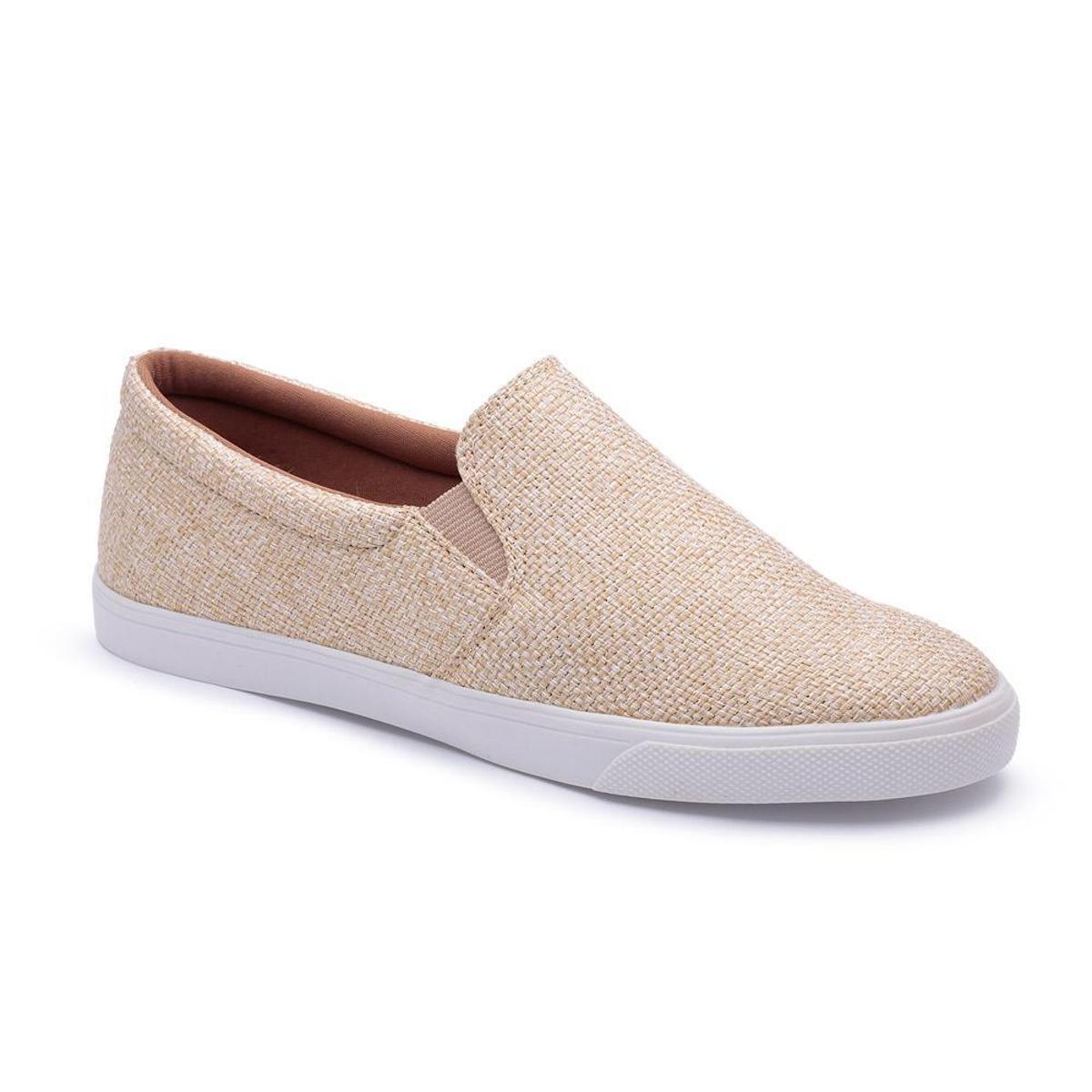 Tênis Slip On Feminino Tecido Casual Conforto Dia a Dia Leve - Bege |  Netshoes