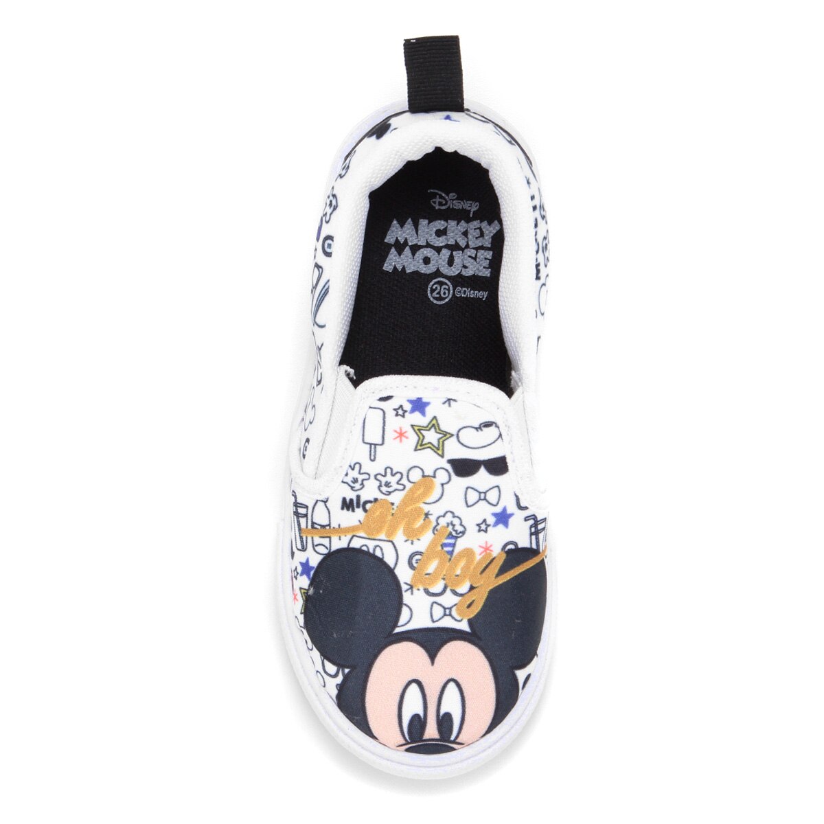 Tênis Slip On Infantil Disney Mickey Masculino - Branco | Netshoes