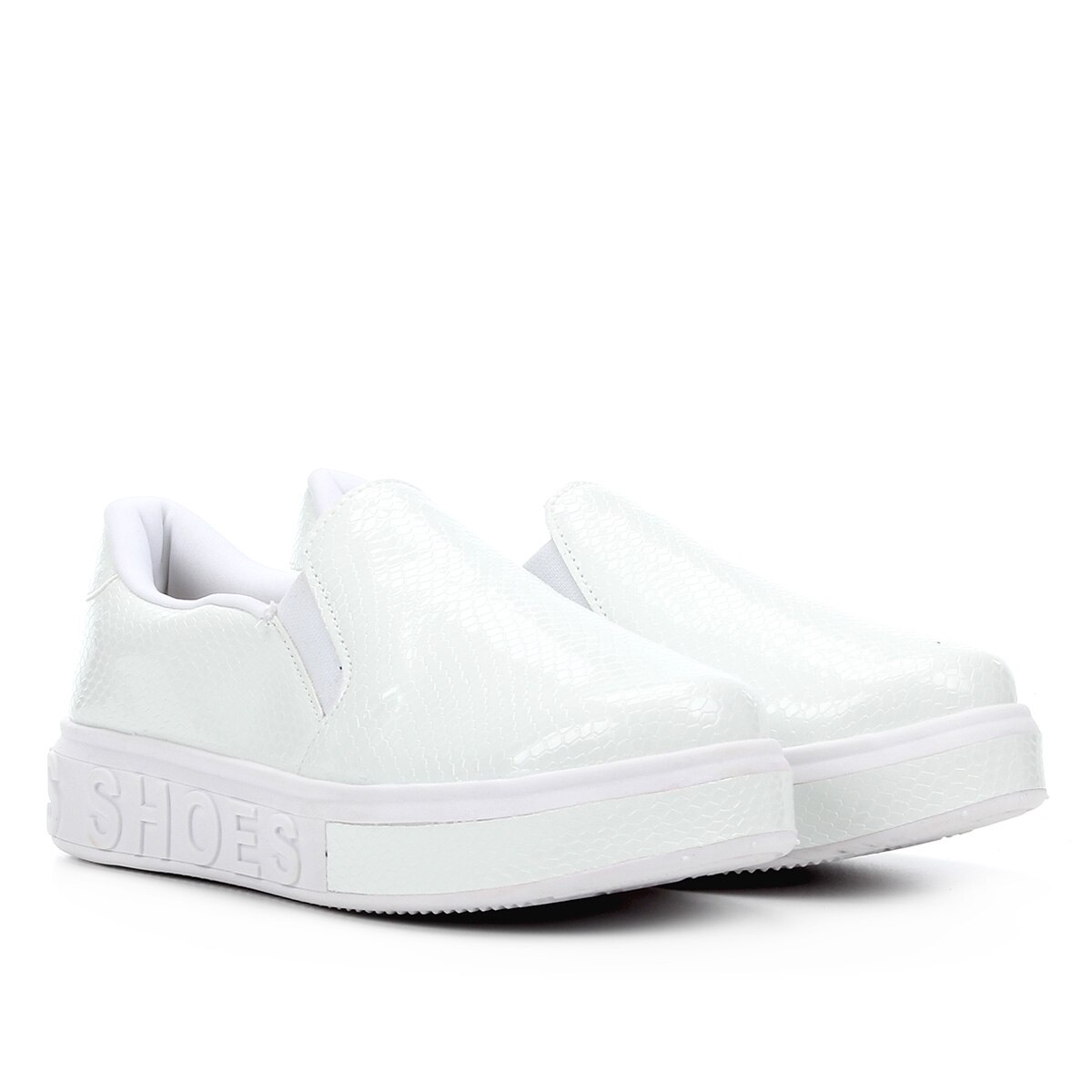 Tênis Slip On Infantil Joy's Elásticos Feminino - Branco | Netshoes