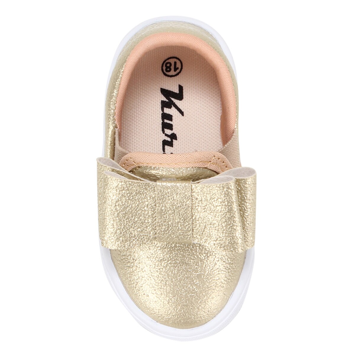 Tênis Slip On Infantil Kurz Laço Feminino - Dourado | Netshoes