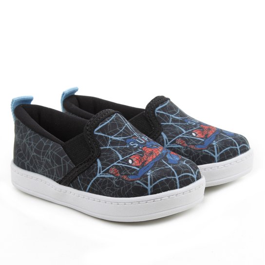 Tênis Slip On Infantil Marvel Spider-Man Masculino - Preto Menor preço em Tênis Slip On Infantil Marvel Spider-Man Masculino - Preto
