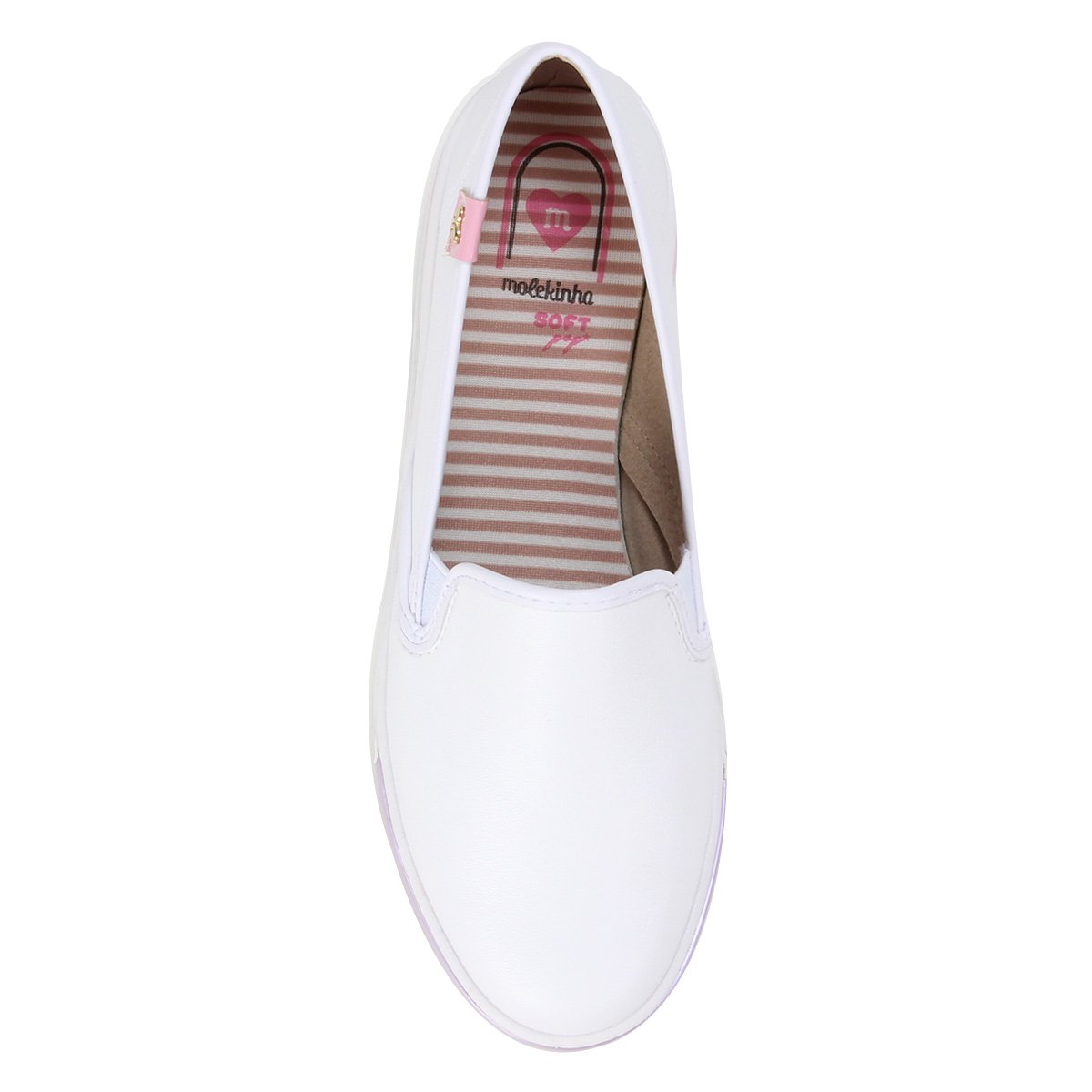 Tênis Slip On Infantil Molekinha Básico Feminino - Branco | Netshoes