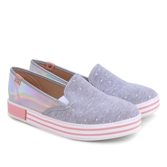 Tênis Slip On Infantil Molekinha Feminino - Prata Menor preço em Tênis Slip On Infantil Molekinha Feminino - Prata