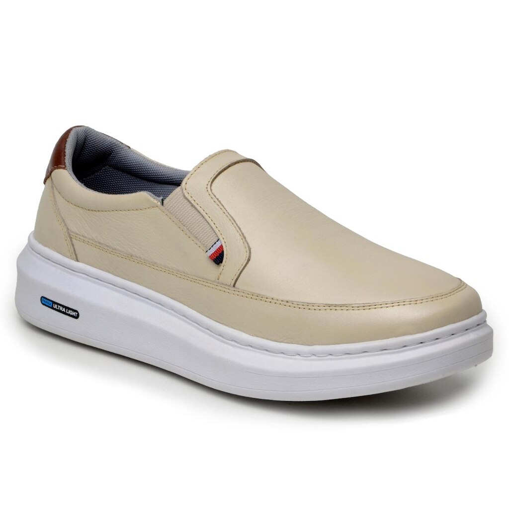 Tênis Slip On Masculino Calce Facil CouroMacio e Confortável