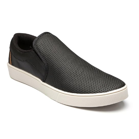 Tênis Slip On Masculino Casual Em Couro Sapatênis Calce Fácil Sem Cadarço Conforto Macio - Preto Menor preço em Tênis Slip On Masculino Casual Em Couro Sapatênis Calce Fácil Sem Cadarço Conforto Macio - Preto