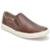 Tênis Slip On Masculino Iate Casual De Couro Sapatênis Sem Cadarço Elástico Conforto Lançamento - Café
