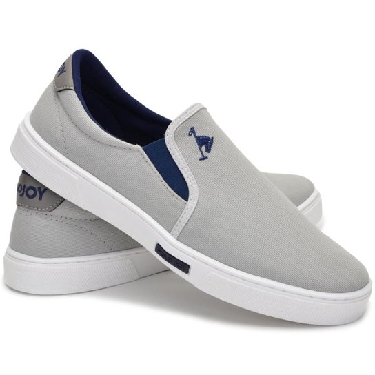 Tênis Slip On Masculino Polo Joy Lona Confortável - Cinza Claro Menor preço em Tênis Slip On Masculino Polo Joy Lona Confortável - Cinza Claro