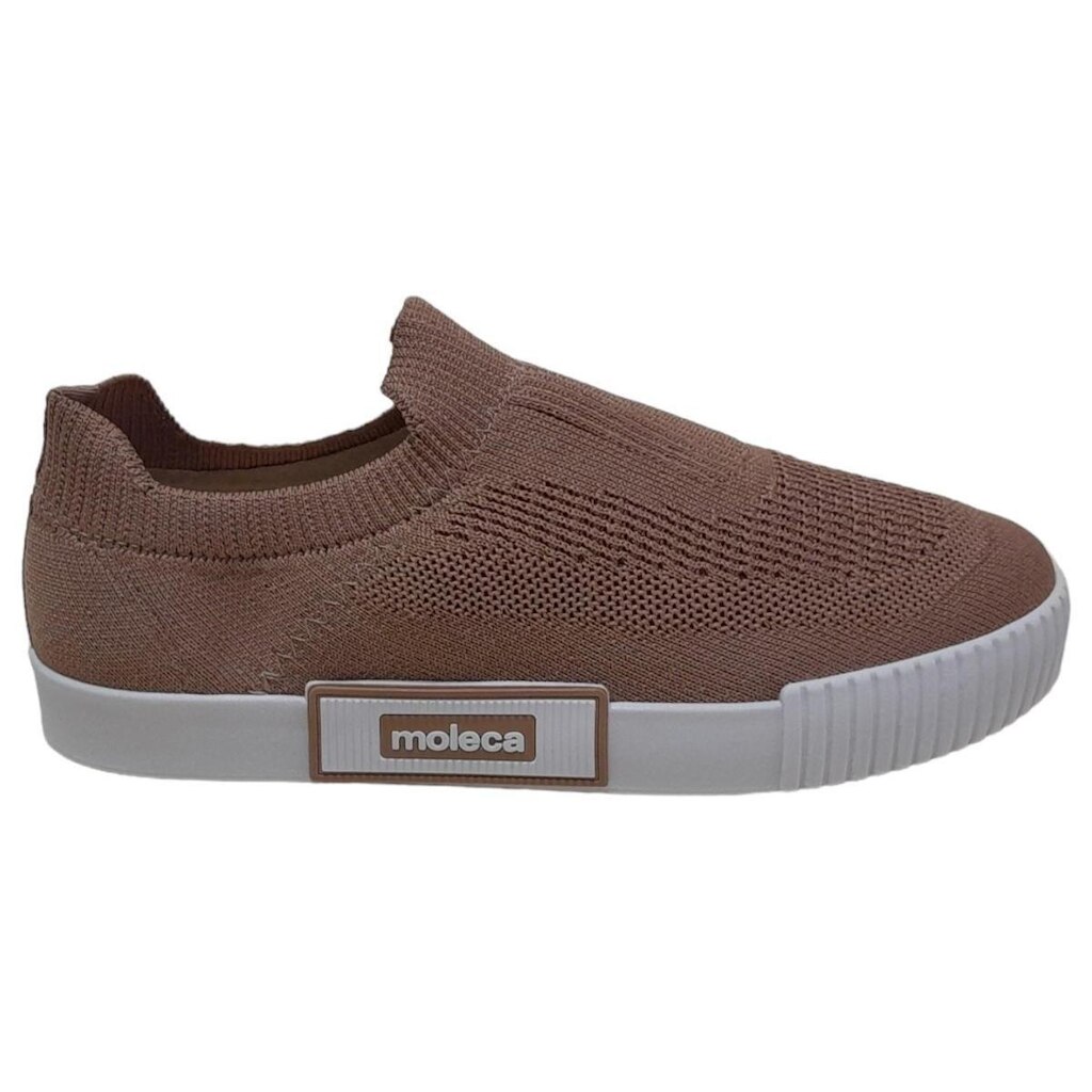 Tênis Slip On Moleca Meia Calce Facil Tecido Feminino Knit