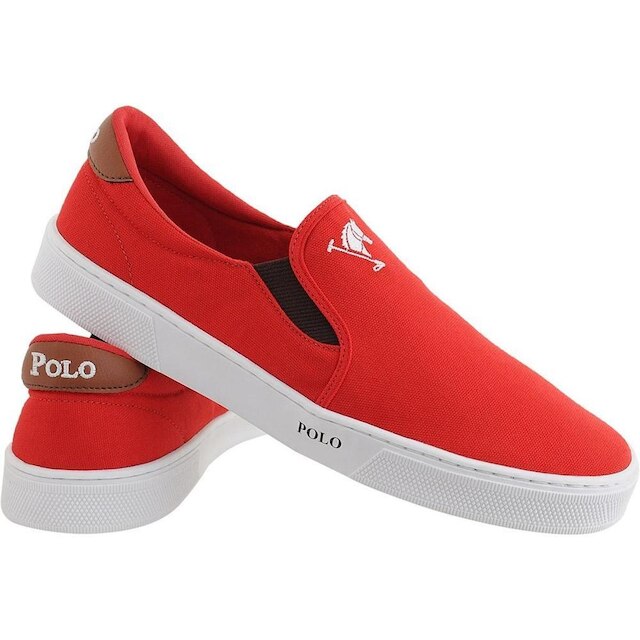 Tênis Slip On Polo Joy Masculino Lona Algodão Dia a Dia Conforto - Vermelho é boa?