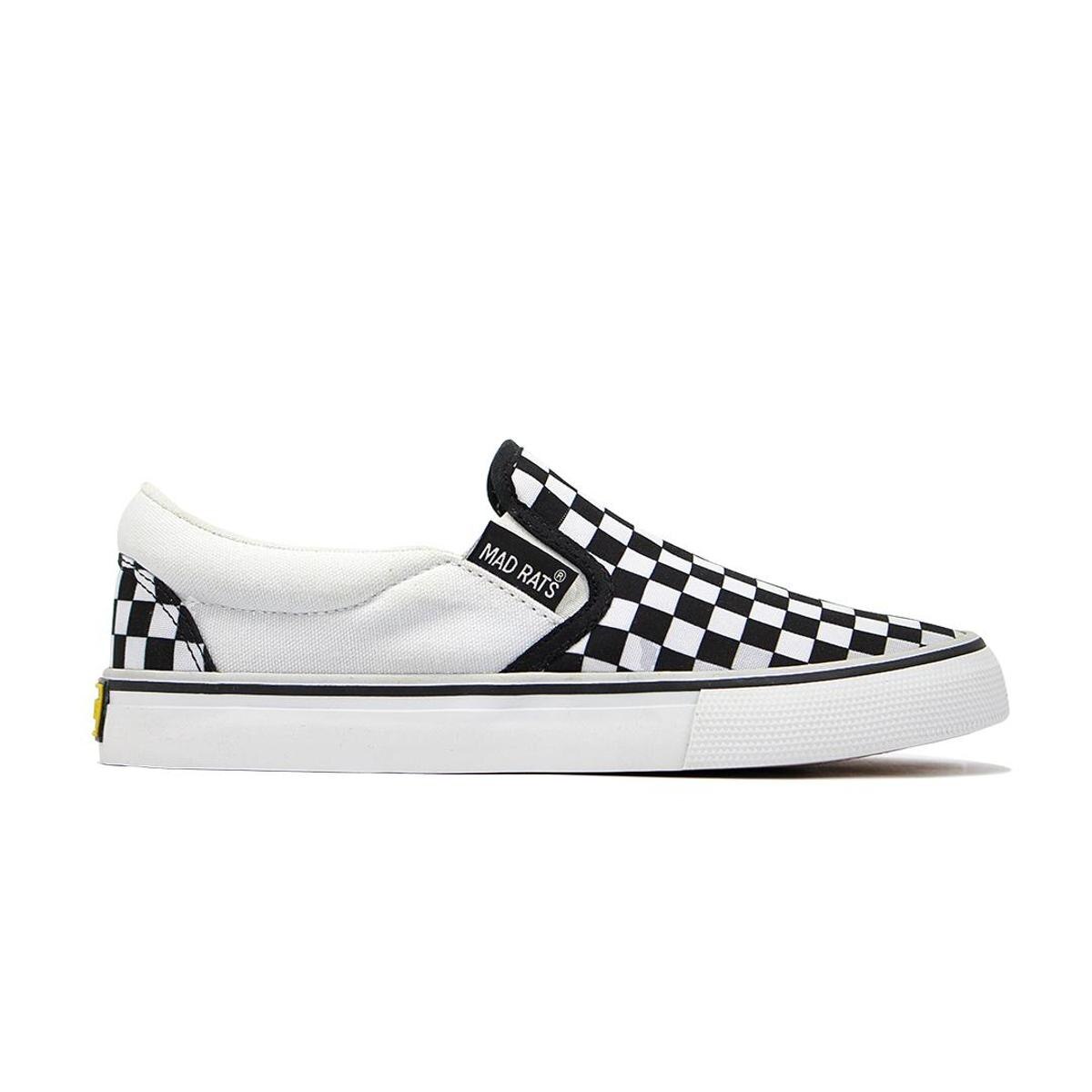Tênis Slip On Quadriculado Mad Rats Skate Oficial - Branco | Netshoes