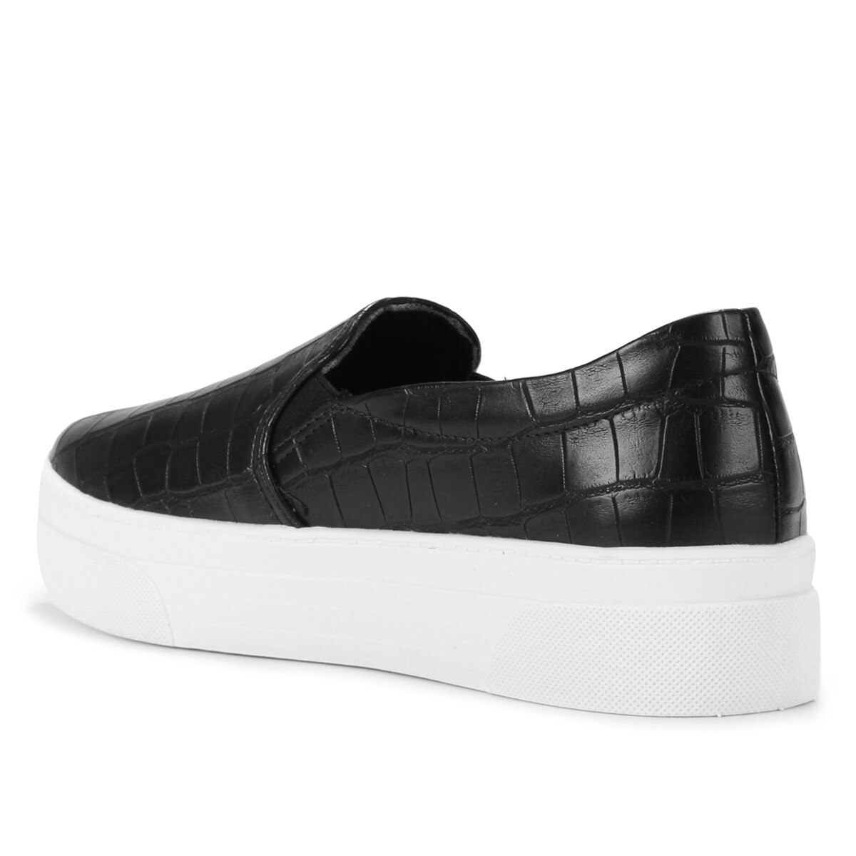 Tênis Slip On Via Uno Croco Feminino - Preto | Netshoes