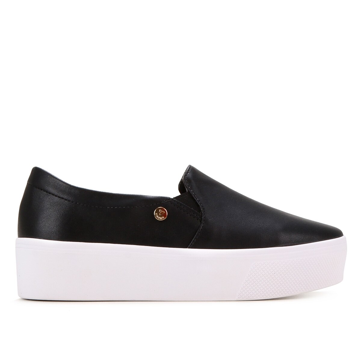 Tênis Slip On Via Uno Liso Feminino - Preto | Netshoes
