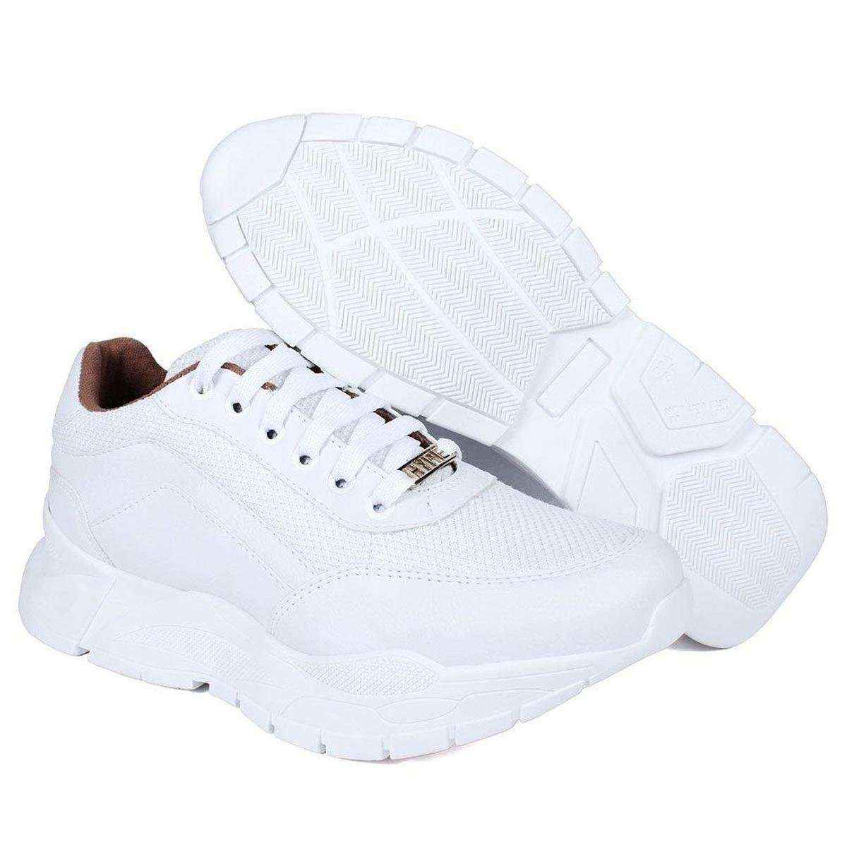 Tenis Sneaker Chunky Feminino Com Cadarço Solado Borracha Macio - Branco |  Netshoes