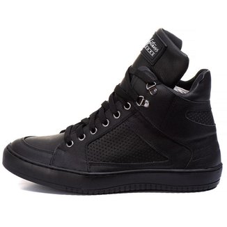Tênis Sneaker Couro Basqueteira Calçado Fitness