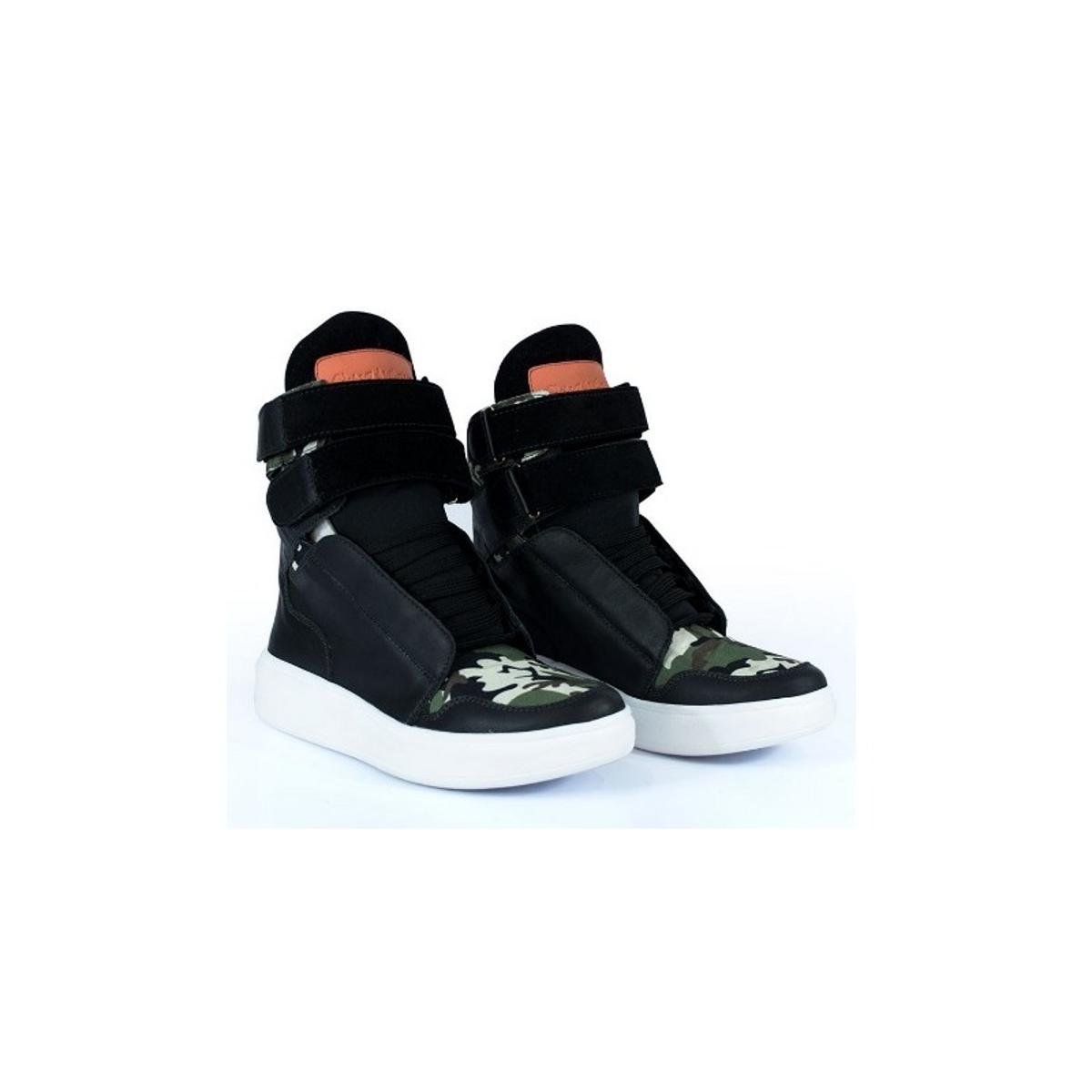 Tênis Sneaker Feminino Couro Bota de Treino Cheia de Marra - Preto |  Netshoes