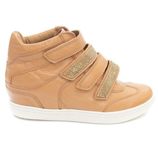 Tênis Sneaker Feminino Orcade em Couro Brilhos 65615 Terracota 34