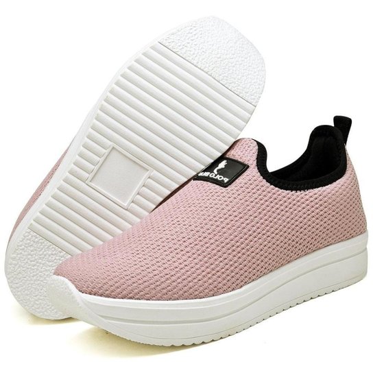 Tênis Sneaker Feminino Sem Cadarço Flatform Meia Calce Fácil Conforto Leve Estilo - Rosa é ruim? Tênis Sneaker Feminino Sem Cadarço Flatform Meia Calce Fácil Conforto Leve Estilo - Rosa é boa?