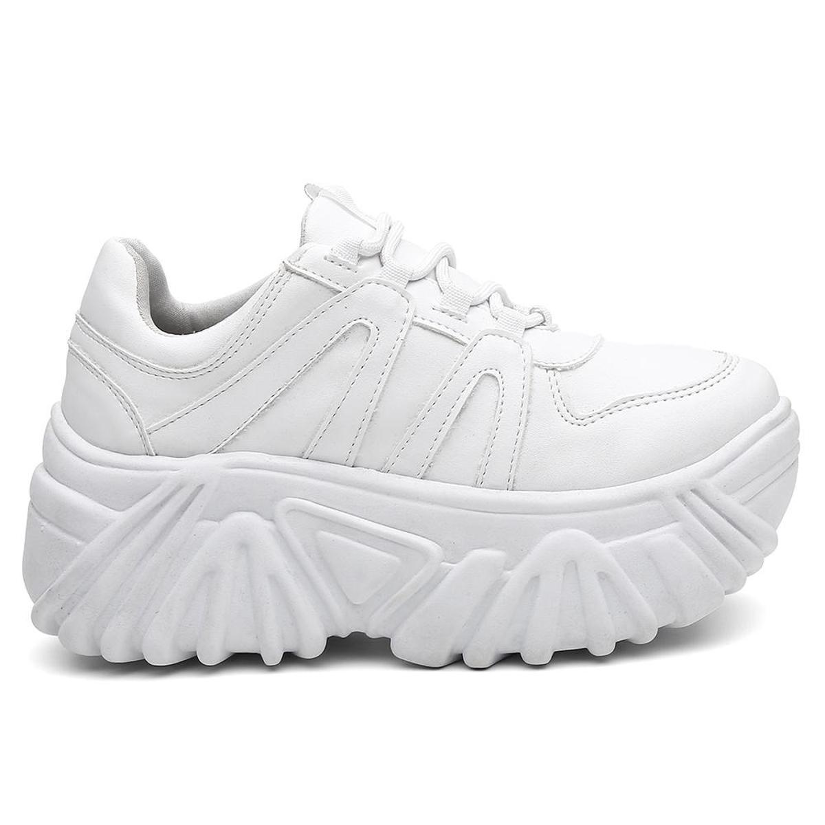 Tênis Sneaker Feminino Vicerinne Chunky Ugly Sola Alta - Branco | Netshoes