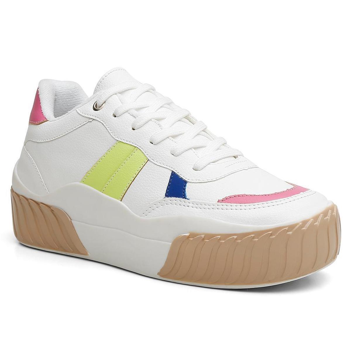 Tênis Sneaker Juliette Feminino Plataforma Casual Conforto - Branco |  Netshoes