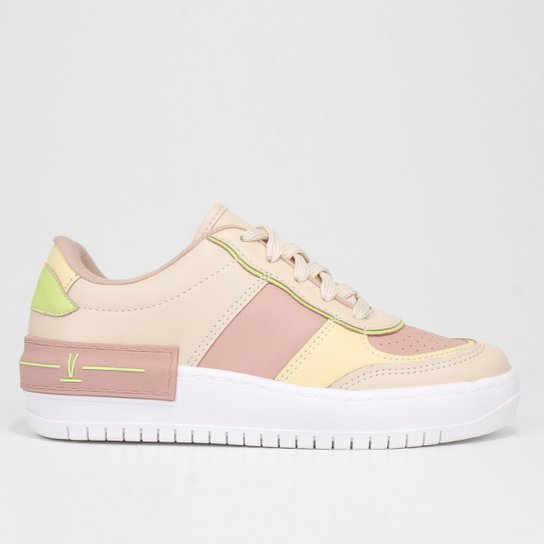 Tênis Sneaker Vizzano Cano Baixo Feminino - Creme Menor preço em Tênis Sneaker Vizzano Cano Baixo Feminino - Creme