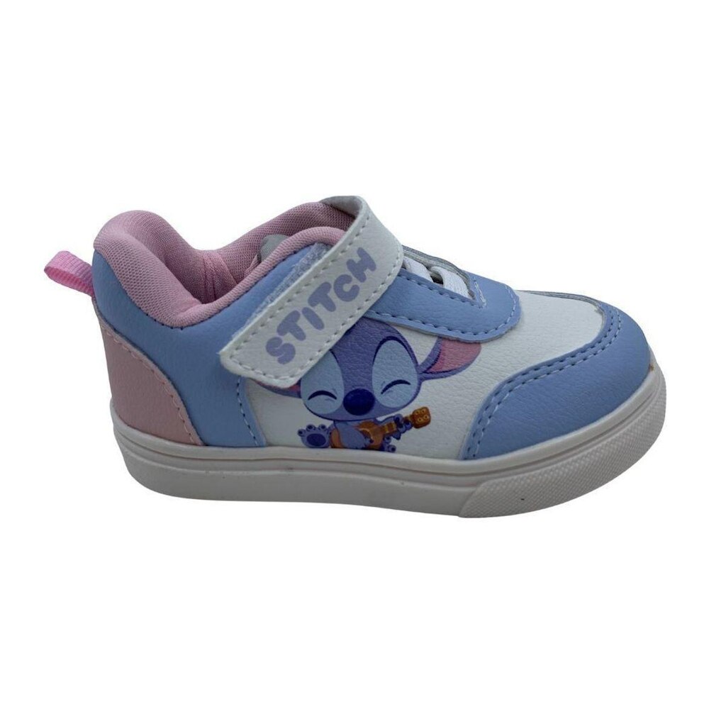 Tênis Stitch Menina Disney Calce Fácil Branco com Azul - Branco 27