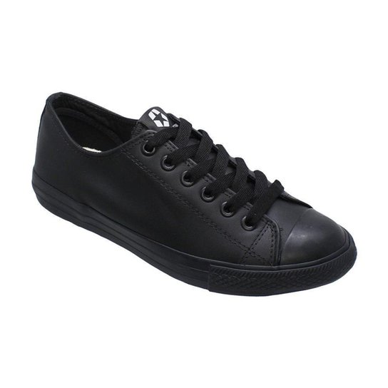 Tênis Street Star Couro Low - Preto+Branco Menor preço em Tênis Street Star Couro Low - Preto+Branco