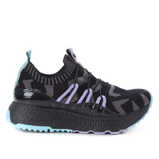 Tênis Tanara Jogging Malha Feminino - Preto Menor preço em Tênis Tanara Jogging Malha Feminino - Preto