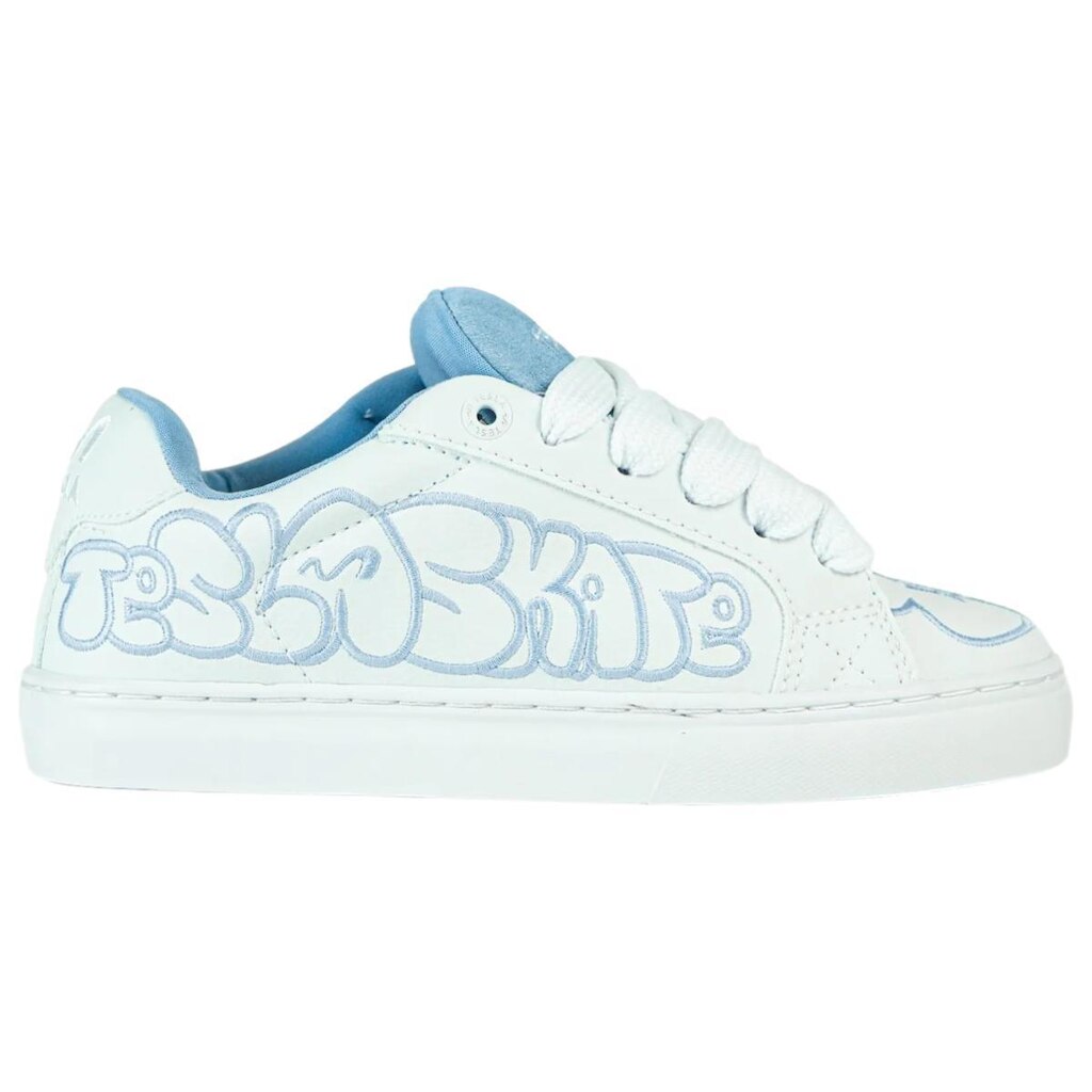Tênis Tesla Hertz Art White Blue Branco Azul Skate Grafitado