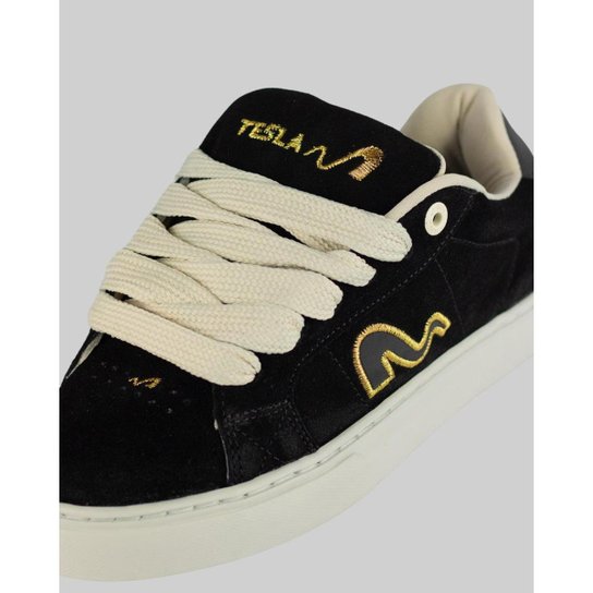 Tênis Tesla Hertz - Black/Gold (Preto/Dourado)