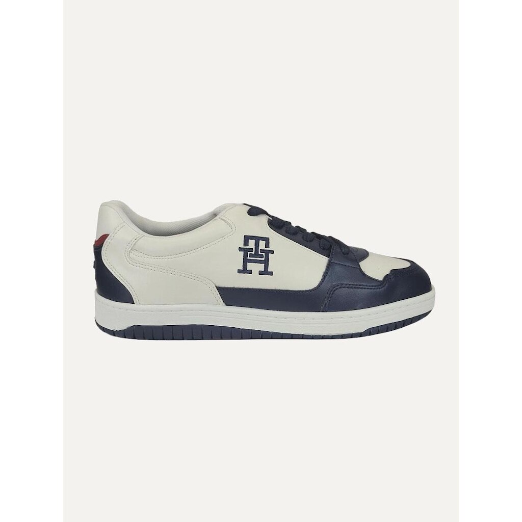 Tênis Tommy Hilfiger Masculino Couro Basket 2C Mix Suede Azul Marinho