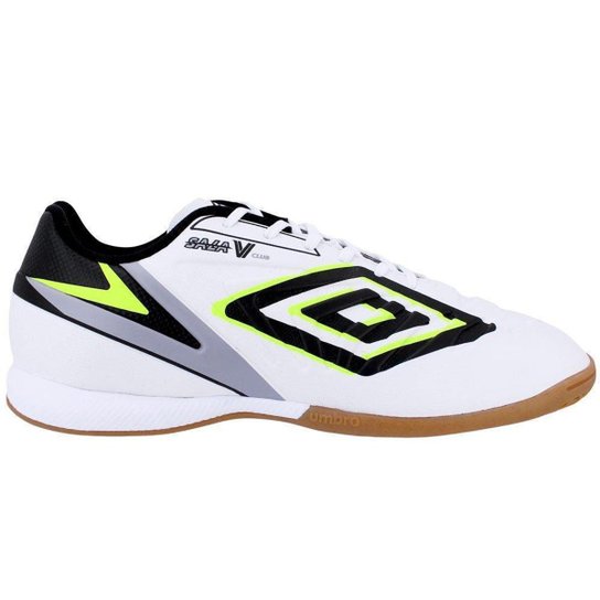 Tênis Umbro Futsal Sala V Club Masculino - Branco+Verde Menor preço em Tênis Umbro Futsal Sala V Club Masculino - Branco+Verde