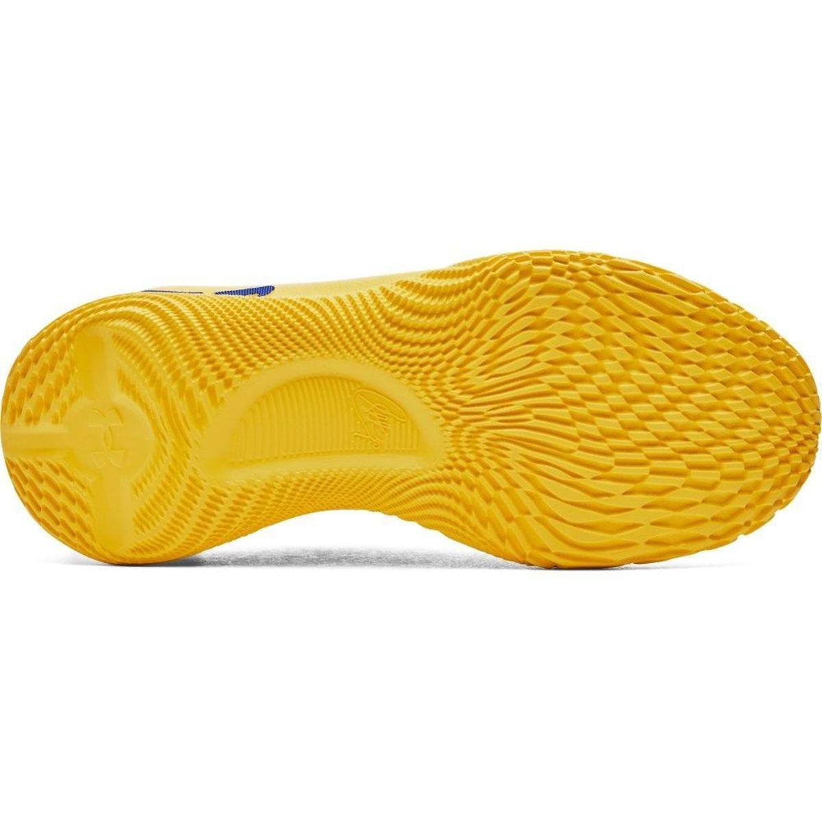 Tênis Under Armour Curry 4 Low Flotro Masculino - Azul+amarelo
