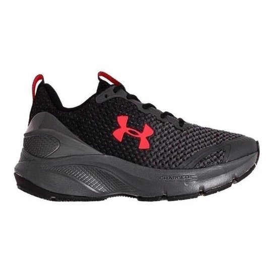 Tênis Under Armour Esportivo UA Charged Prompt Masculino - Preto+Vermelho Menor preço em Tênis Under Armour Esportivo UA Charged Prompt Masculino - Preto+Vermelho