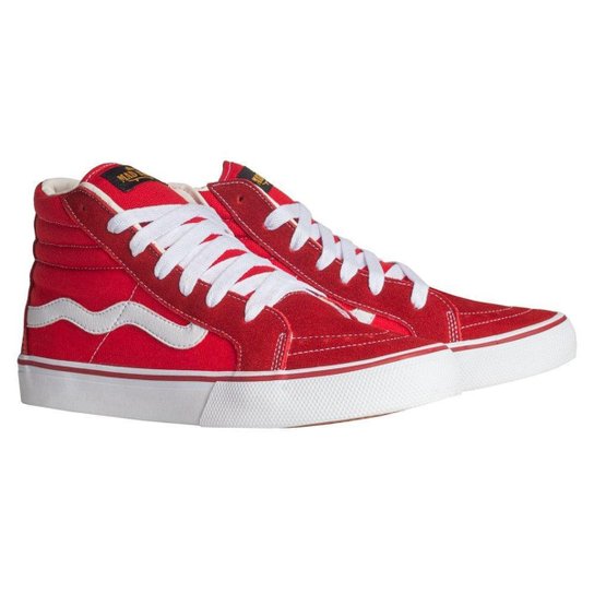 Tênis Unissex Mad Rats Hi Top Old School Preto/branco - Vermelho Menor preço em Tênis Unissex Mad Rats Hi Top Old School Preto/branco - Vermelho