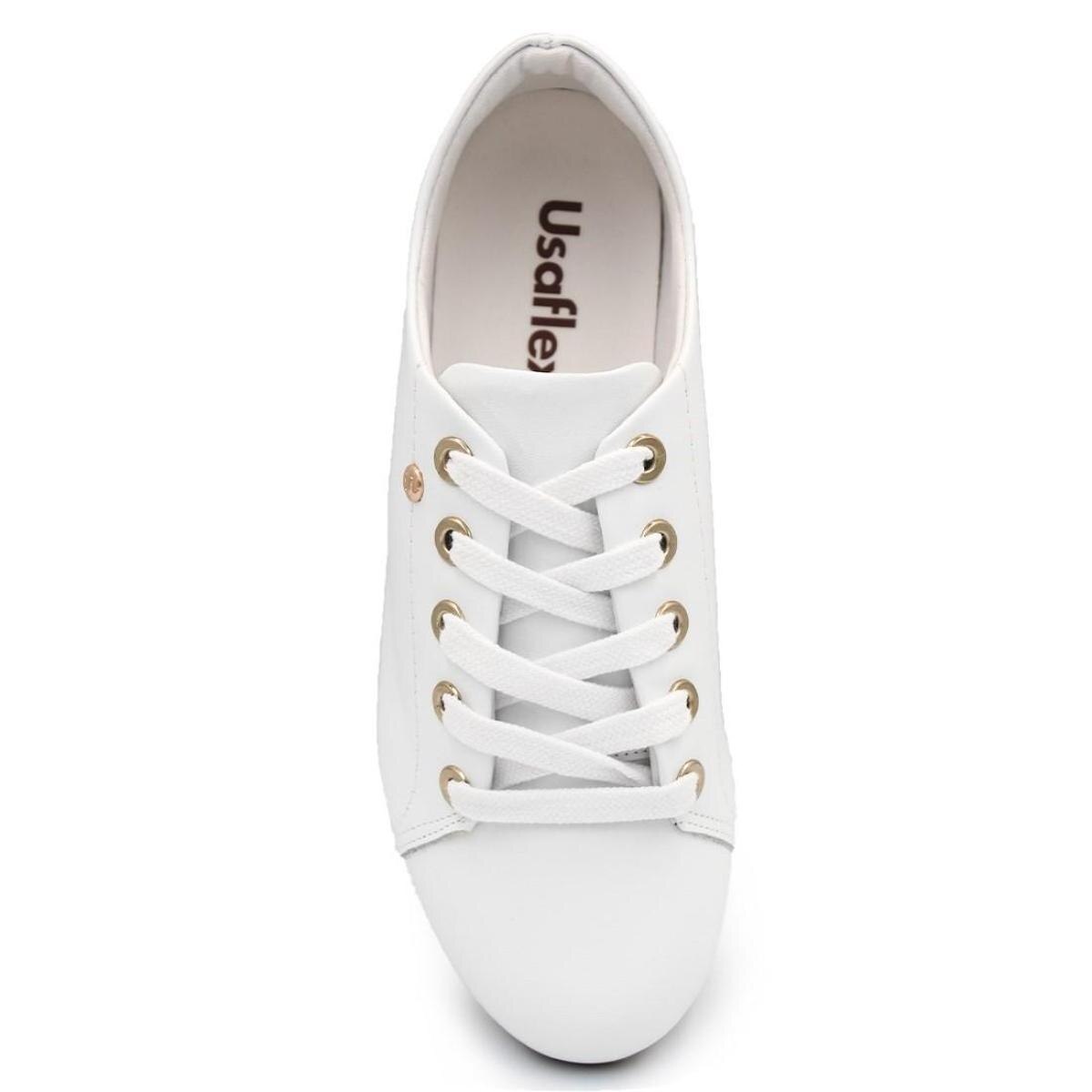 Tênis Usaflex Feminino Casual V9109 - Branco | Netshoes