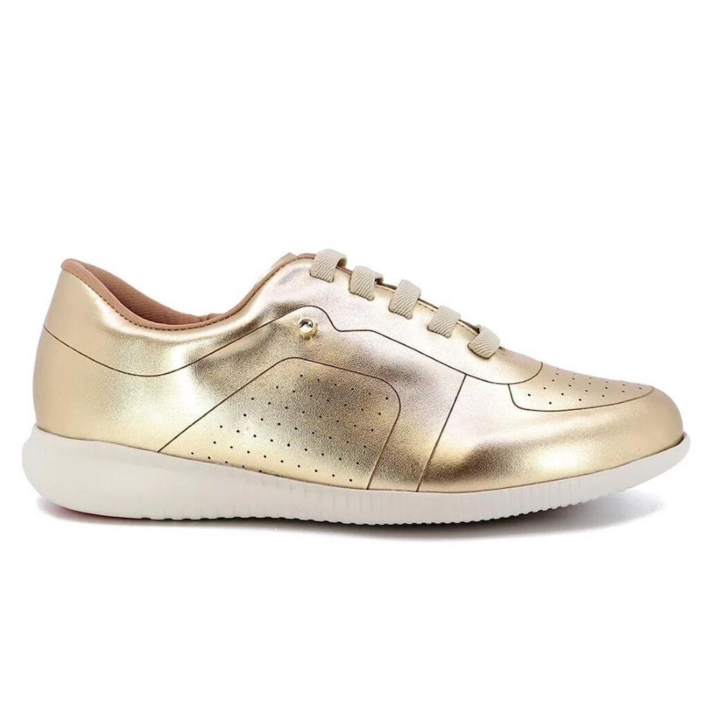 Tênis Usaflex Feminino Em Couro Detalhe Laser AF0622