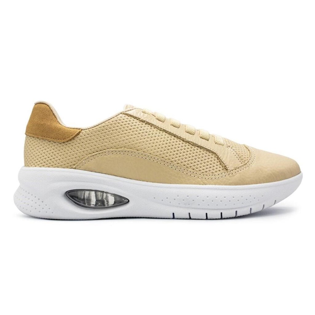 Tênis Usaflex Feminino Em Couro e Elástico Conforto Casual AL3603