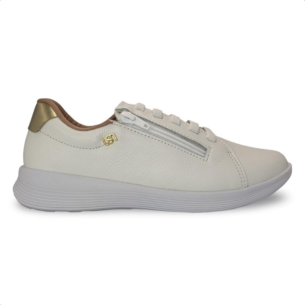 Tênis Usaflex Feminino em Couro Zíper Lateral UD02007