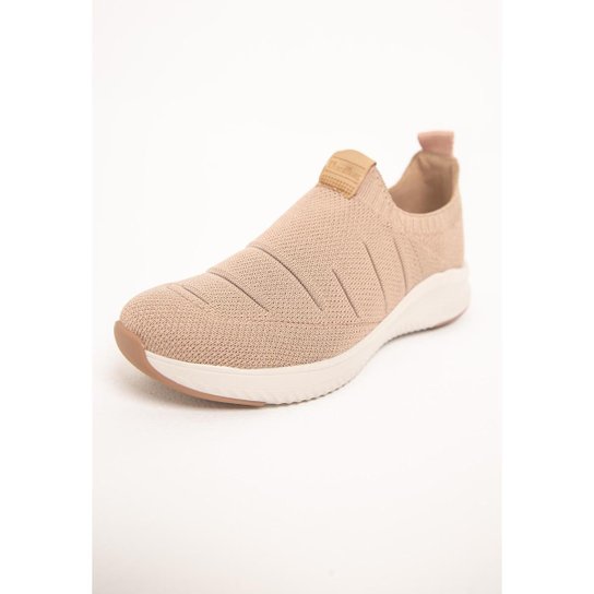 Tênis Usaflex Slip On em Tricoat com Recortes Quartzo - Rosa Claro Menor preço em Tênis Usaflex Slip On em Tricoat com Recortes Quartzo - Rosa Claro