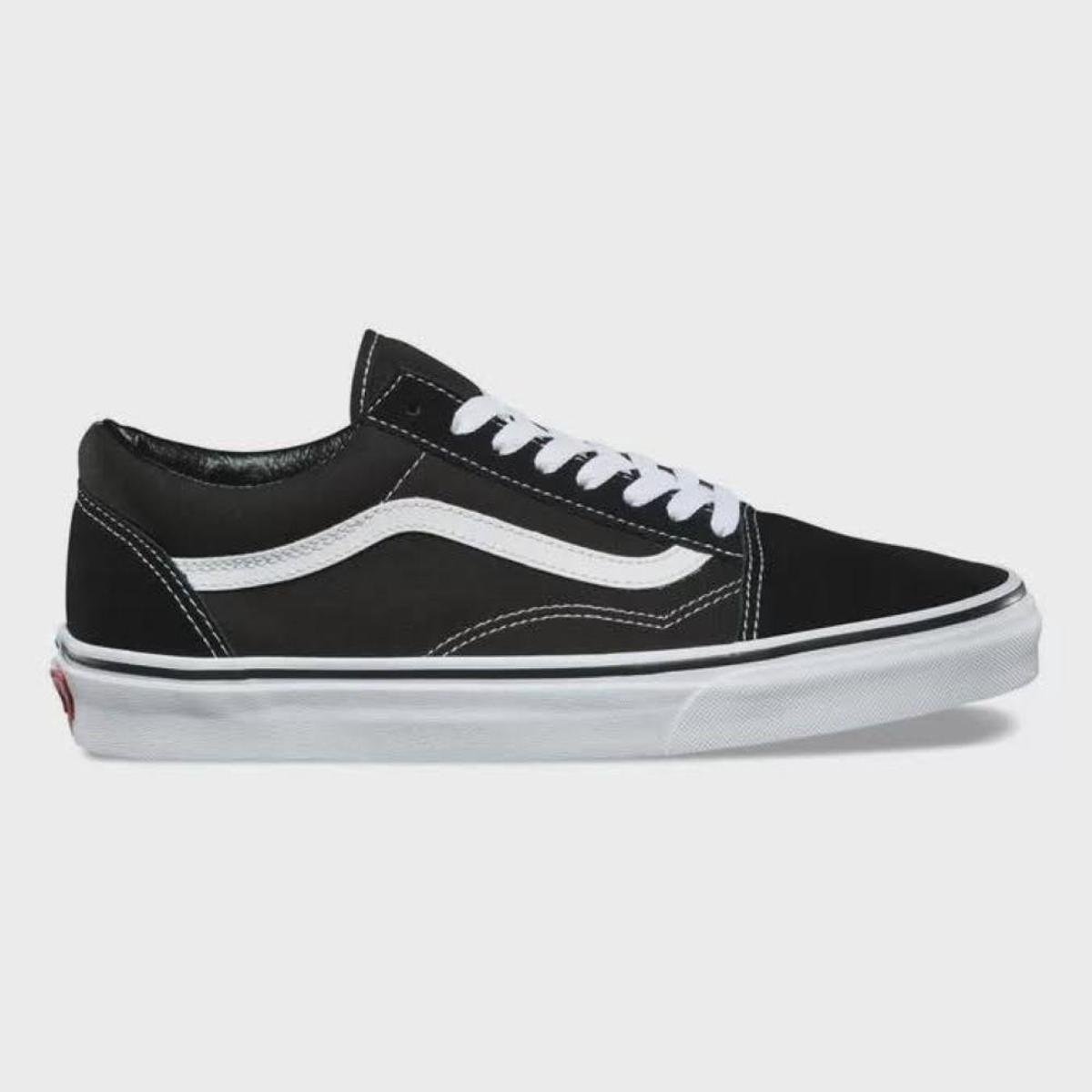 Tênis Vans-Old-Skool Preto Sidestrip Black True White Sk8